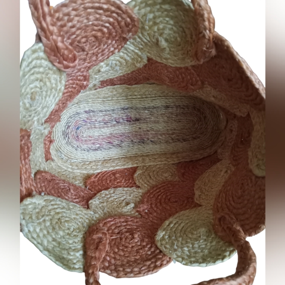 14" Eco Friendly Handmade Fibre Shopping Bag - Picture 3 of 5